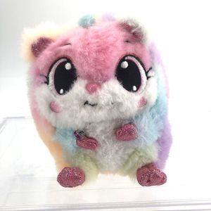 Hamster Plush Tie Dye Pastel Stuffed Animal Stitched Eyes Glitter Paws BMI 5"